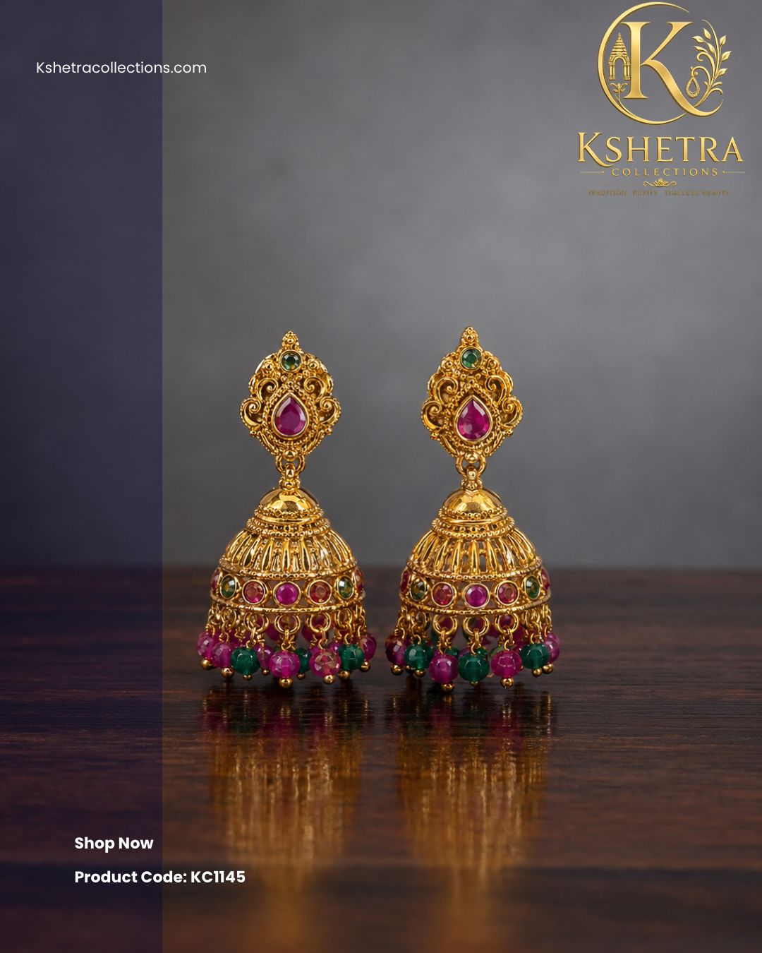 Royal Ruby Jhumka/ KC1145