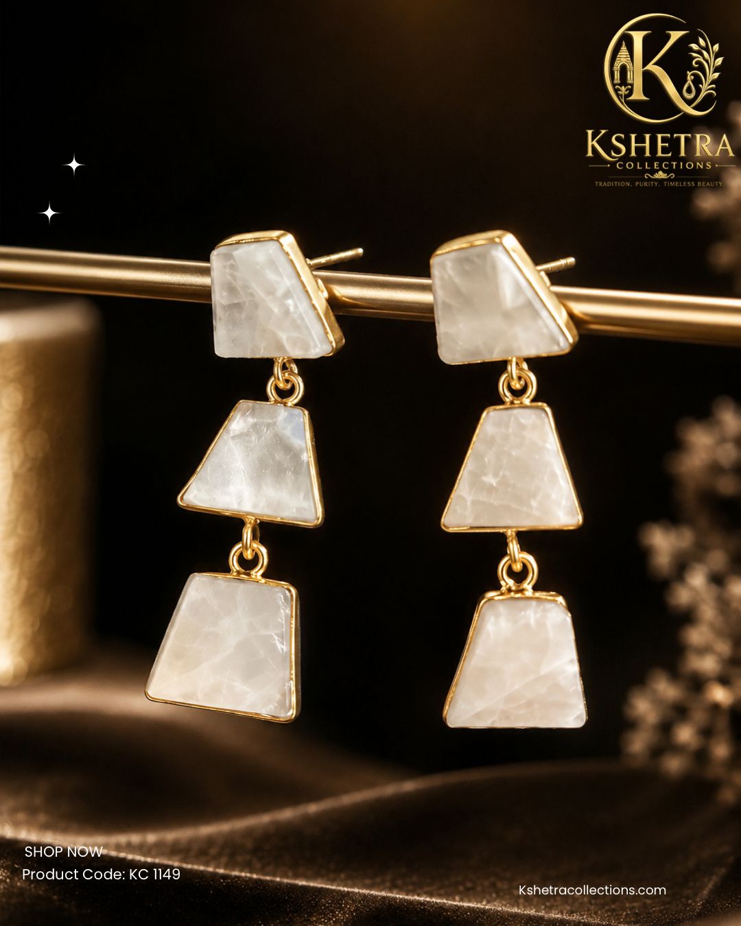 Ivory Elegance Earrings/ KC1149