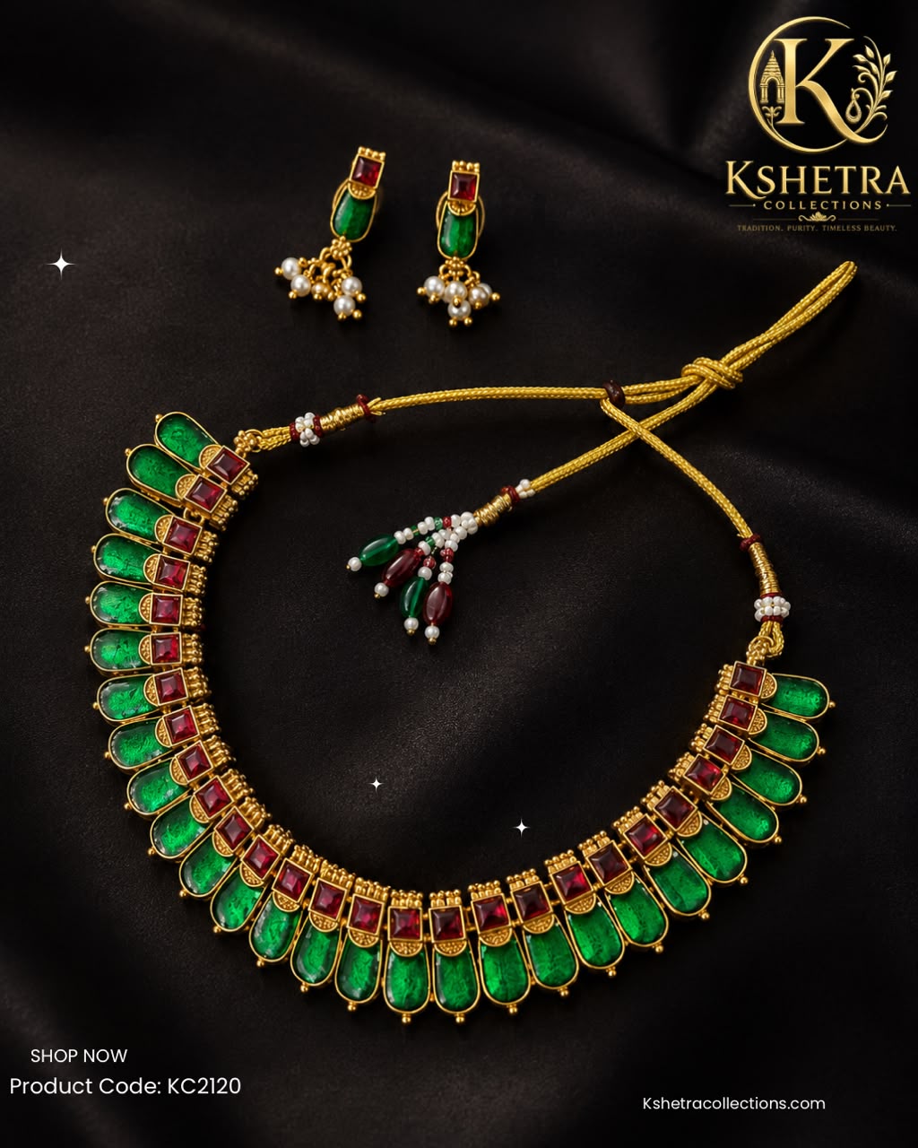 Emerald Ruby Temple Choker Set/ KC2120