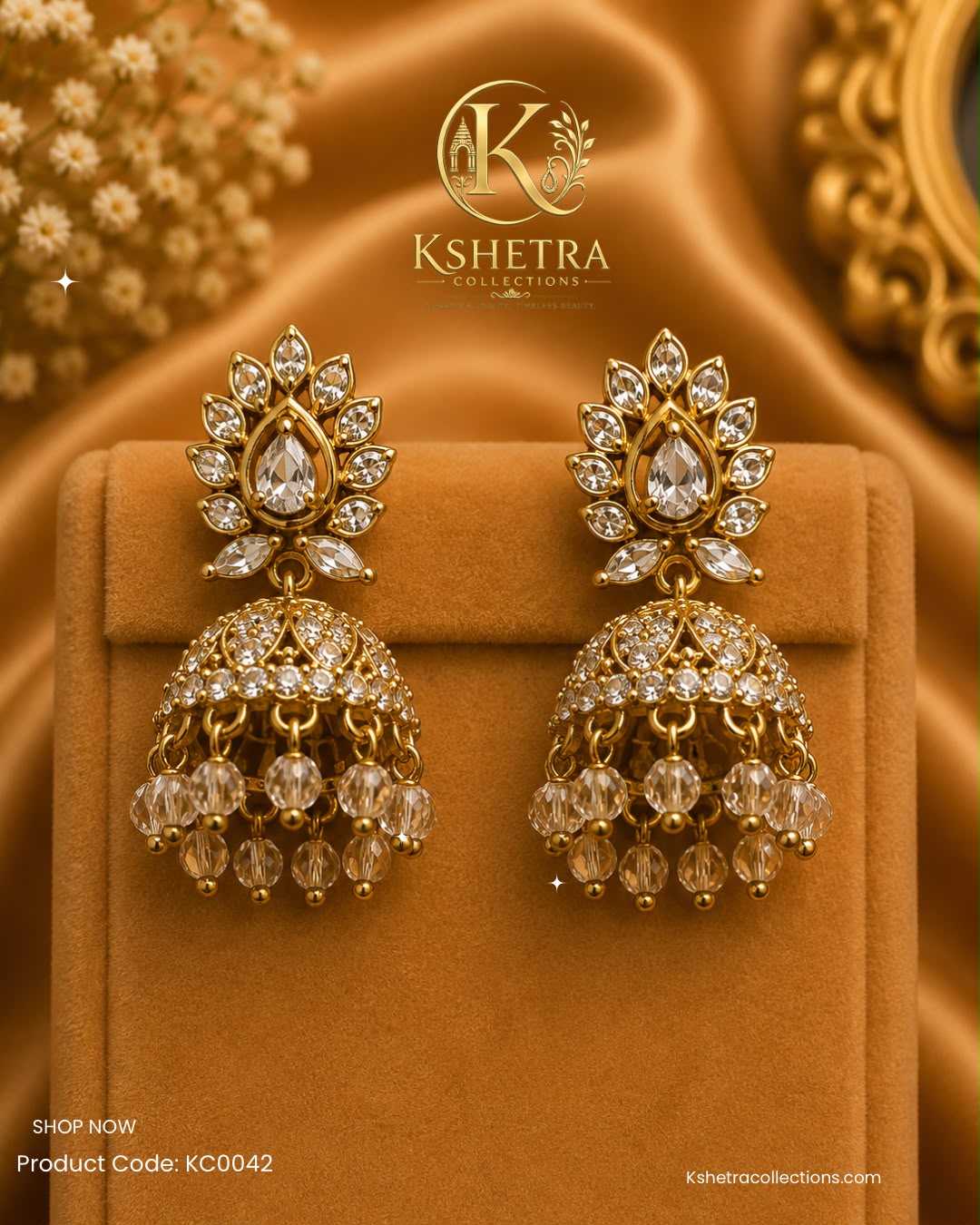 Crystal Bloom Jhumka/ KC0042