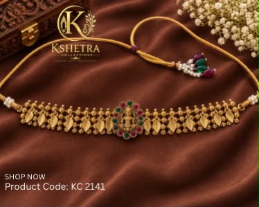 Ruby Emerald Lakshmi Coin Choker/ KC2141
