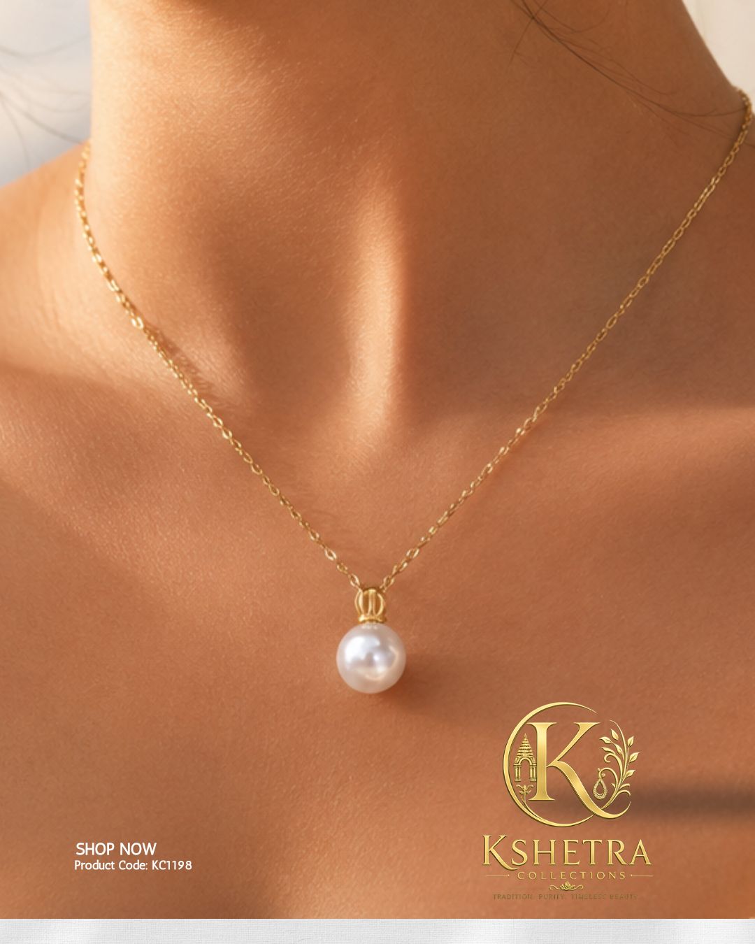 Pearl Dew Pendant Necklace/ KC1198
