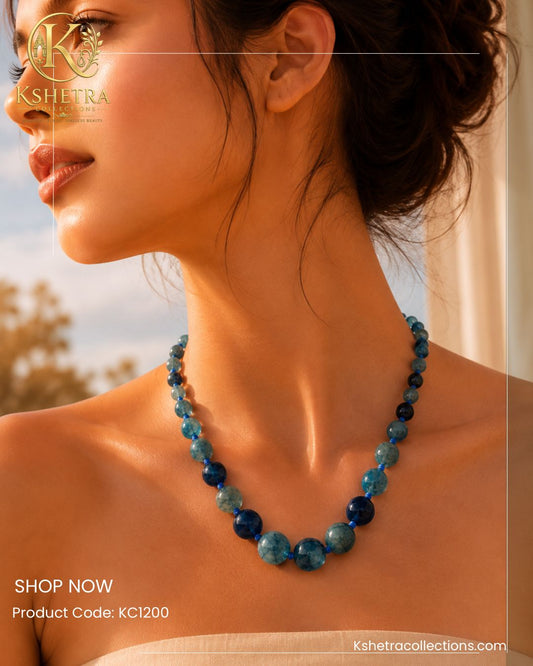 Azure Lagoon Bead Necklace/ KC1200