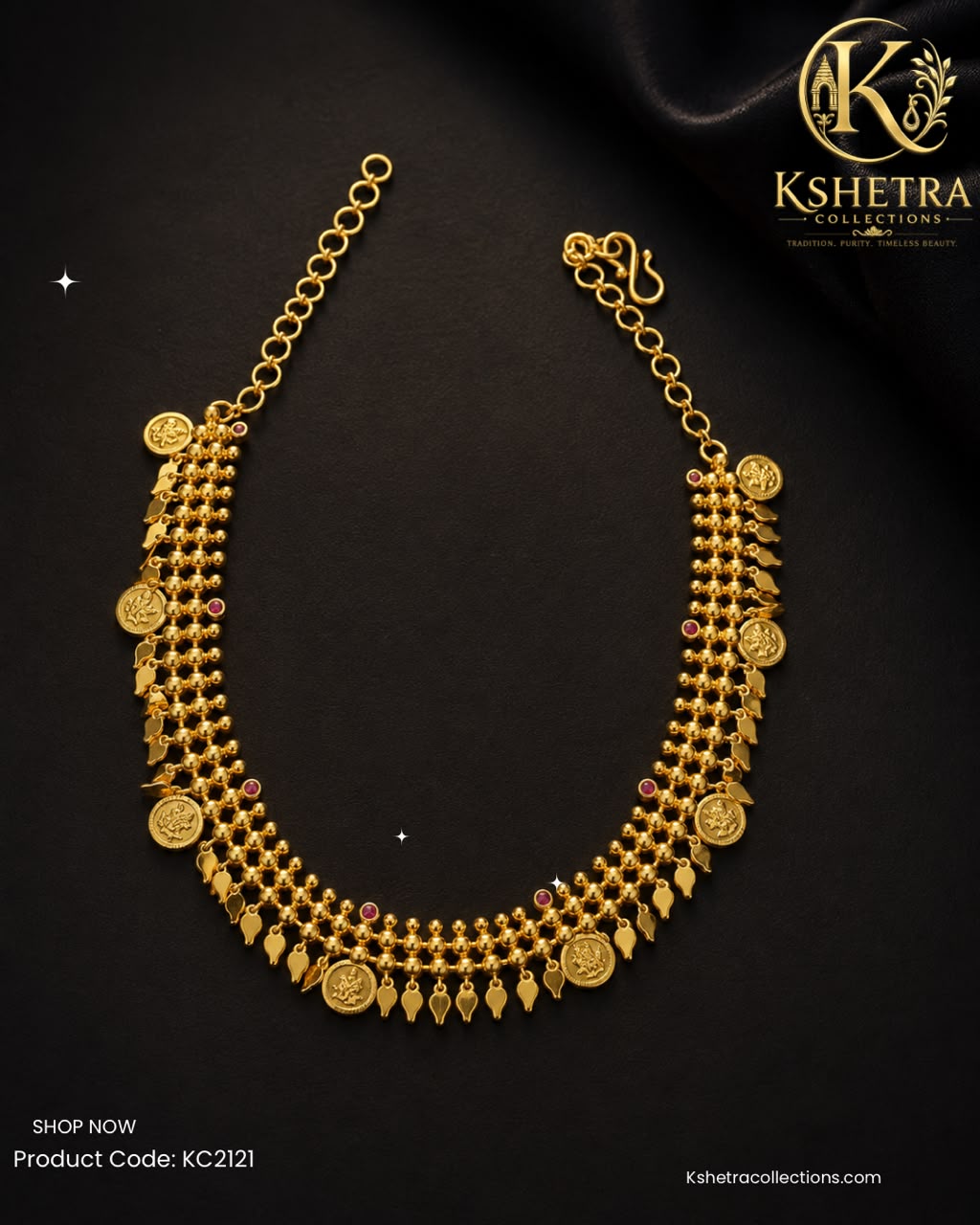 Lakshmi Coin Cascade Choker/ KC2121