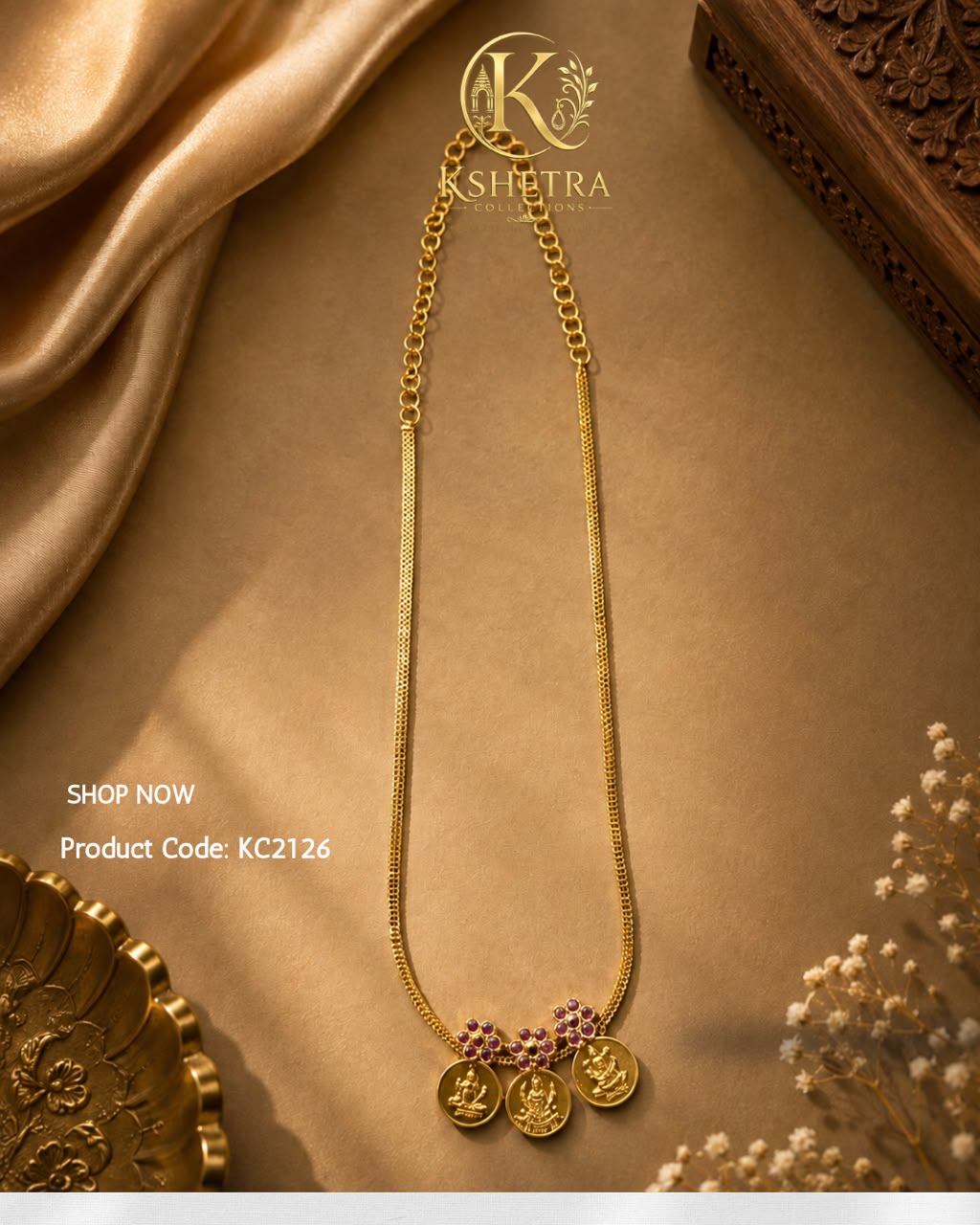 Lakshmi Trinity Coin Necklace/ KC2126