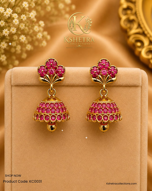Ruby Blossom Jhumka/ KC0031