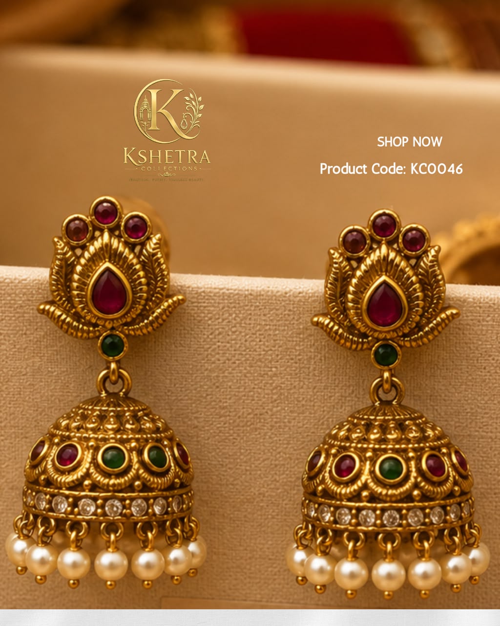 Padma Pearl Jhumka/ KC0046