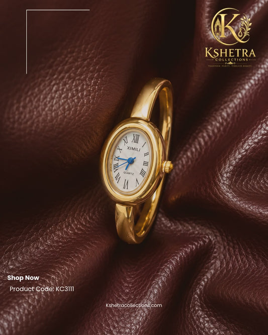 Classic Gold Oval Bangle Watch/ KC3111
