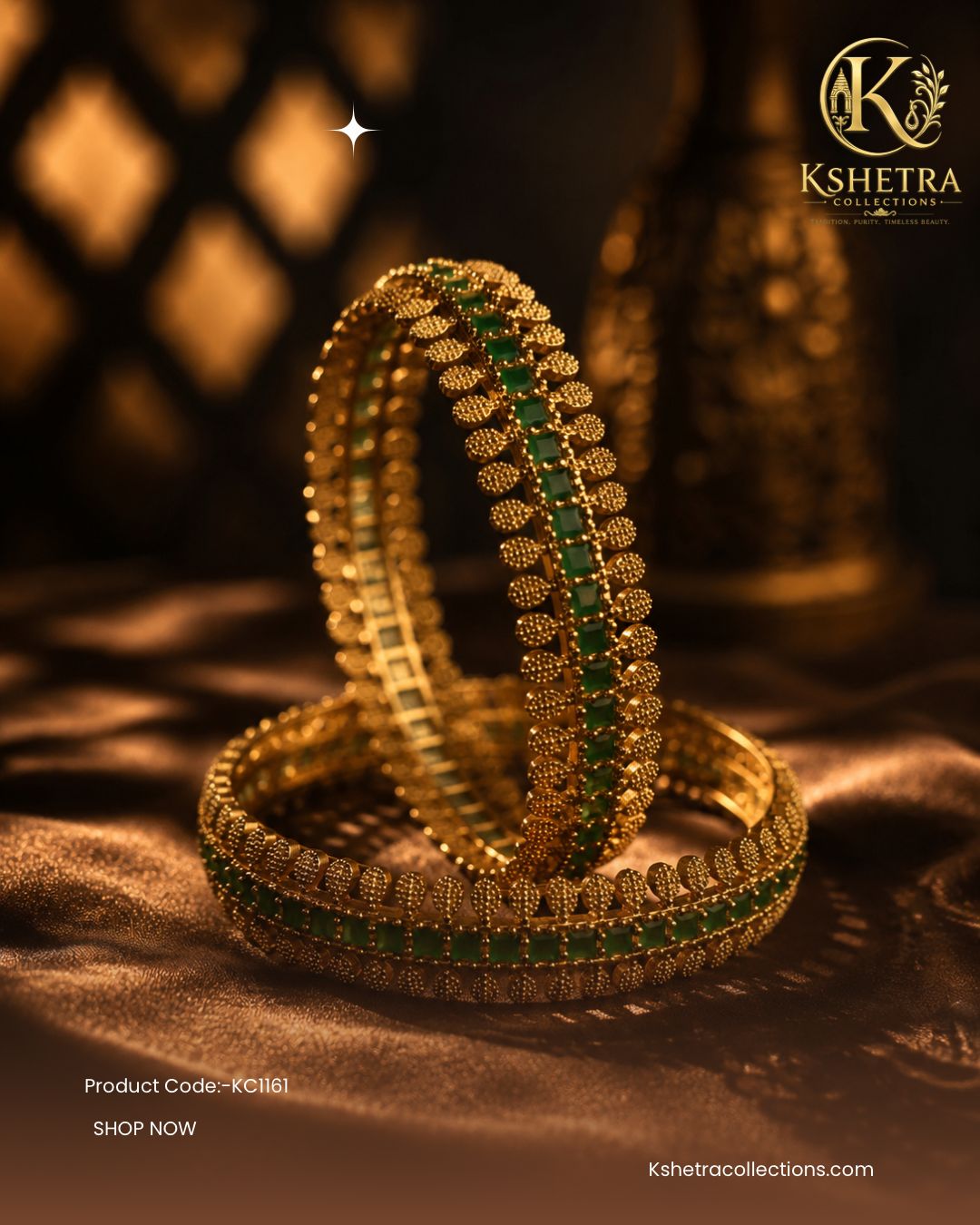 Royal Green Bangles/ KC1161